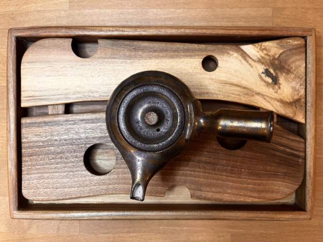 Kyusu konvička "měděná patina" + šálek